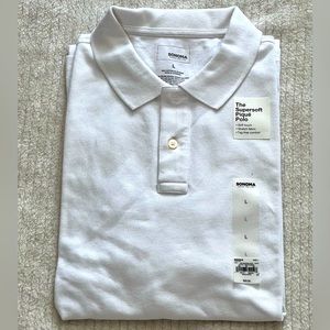 Men’s white supersoft polo - size Large - BNWT